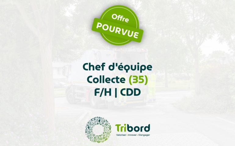 Offre d'emploi Chef d'équipe collecte pourvue Tribord